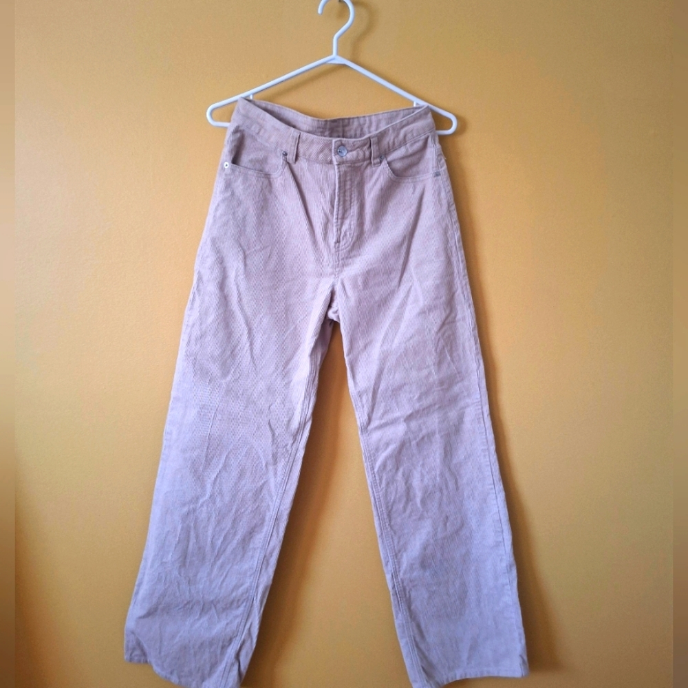 H&M Women's High Rise Wide Leg Cordoroy Pants
